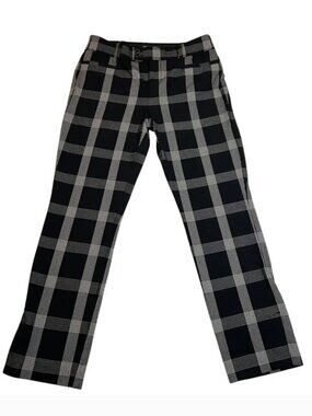 NWT Anthropologie Ankle Length Black and White Plaid Pants - size 10